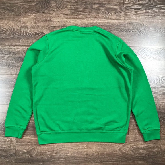 Nike Men’s Embroidered Nike Swoosh Solid Green Crewneck Pullover Sweater Size L - Picture 4 of 6